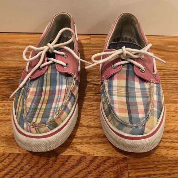 plaid sperrys